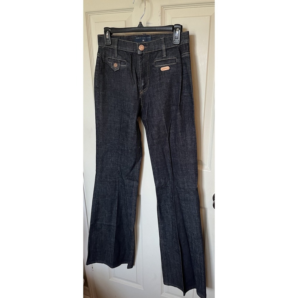 Marc By Marc Jacobs Charlie P02 High Rise Stretch Flare Leg Jeans Dark Wash 28 - Picture 2 of 11